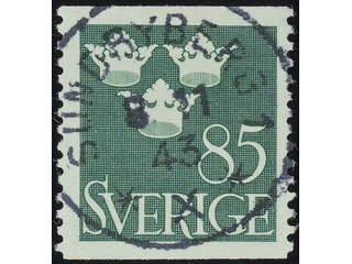 Sweden. Facit 291 used , 1939 Three Crowns 85 öre dull green. EXCELLENT cancellation …