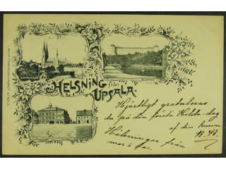 Sweden. Postcard Facit 52 , Gruss Aus. Upsala, "Helsning från", used card sent from …