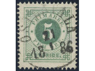 Sweden, Sverige, Sverige, Sverige. Facit 30k used, 5 öre dark green. Superb–EXCELLENT …