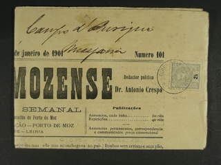 Portugal. Michel 124 cover , 1895 King Carlos I 2½ R grey/black on newspaper from …
