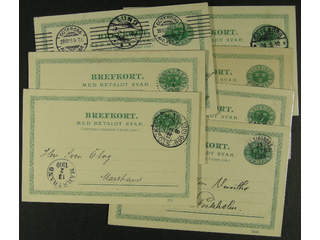Sweden. Postal stationery, double postcard Facit bKd12 , Reply card 5+5 öre with …