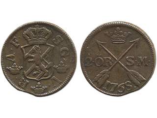 Coins, Sweden. Adolf Fredrik, SM 179, 2 öre SM 1768. 27.58 g. Avesta. 1.