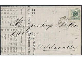 Sweden. Facit 19h cover , 5 öre on printed matter sent from PKXP Nr 8 10.5.1879 to …