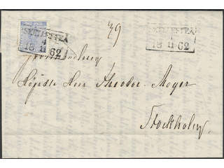 Sweden. Facit 9i on cover, 12 öre dull ultramarine. Vey beautiful cover sent from …