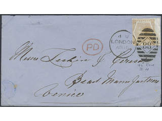 Britain. Michel 38 cover , 1872 Queen Victoria wmk Spray of Rose 6 d chestnut, watermark …