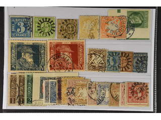 Germany Bavaria. Used 1849–1919. All different, e.g. Mi 2 I, 5, 11, 29y, 44, 59, 113B. …