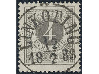 Sweden, Sverige, Sverige, Sverige. Facit 42b used, 4 öre grey. Superb cancellation …
