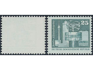 Germany, GDR (DDR). Michel 2521F ★★, 1980 Construction 25 pf blue-green. Missing …