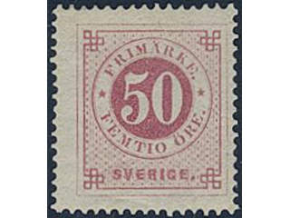 Sweden. Facit 26d ★, 50 öre violet-rose. Opinion (shade) by O.P. SEK 8000