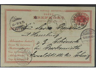 Sweden. Postal stationery, single postcard Facit bKe4 , Postcard 10 öre sent from …