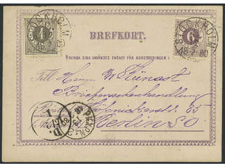 Sweden. Facit 29a1, 31d cover, 4+6 öre on privately manufactured postcard, sent from …