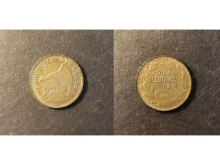 Chile 10 centavos 1908, AU/UNC