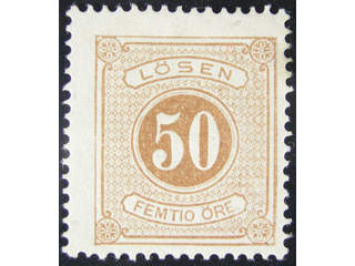 Sweden. Postage due Facit L9 ★ , 50 öre brown, perf 14. Very fine. SEK 2700