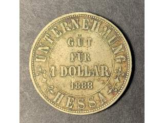 Nederländska Ostindien Hessa 1 dollar 1888, VF