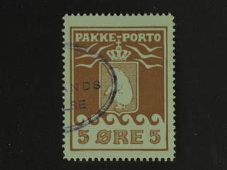 Denmark Greenland. Facit P6 III used , 5 øre red-brown. Part of oval cancellation. …