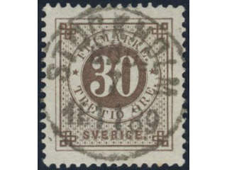 Sweden, Sverige, Sverige, Sverige. Facit 47c used, 30 öre black-brown. EXCELLENT …