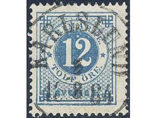 Sweden. Facit 32 used , 12 öre blue. EXCELLENT cancellation KARLSLUND 5.8.1884.
