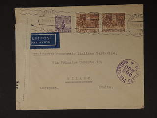 Sweden. Facit 328BB, 330A cover , 10+2x15 öre on censored air mail cover sent from …