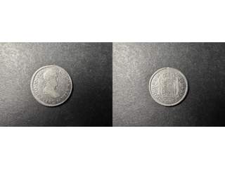 Guatemala Ferdinand VII (1808-1821) 2 reales 1821, VF lätt rengjord