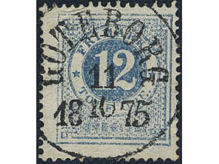 Sweden. Facit 21k used, 12 öre blue-light blue. EXCELLENT cancellation GÖTEBORG …