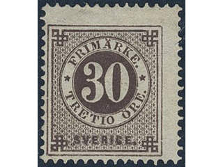 Sweden. Facit 35d ★, 30 öre dark brown. Opinion (shade) by O.P. SEK 4500