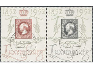 Luxembourg. Michel 488–89 used , 1952 Stamp Jubilee SET pair (2).