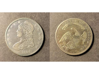 USA 50 cents 1834, good VF