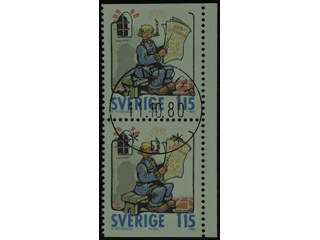 Sweden. Facit 1142BB used , 1980 Comics 1.15 Kr multicoloured pair. EXCELLENT …