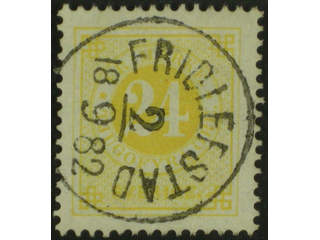 Sweden. Facit 34d, K county. FRIDLEFSTAD 2.9.1882. One slightly short perf.