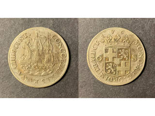 Nederländerna Utrecht 6 stuivers (scheepjesschelling) 1764, VF-XF