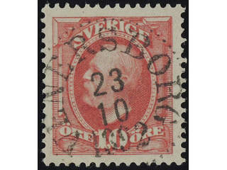 Sweden. Facit 54 used , 1891 Oscar II 10 öre red. EXCELLENT cancellation VENERBORG …