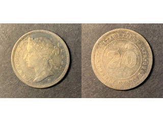 Straits Settlements Queen Victoria (1837-1901) 20 cents 1880 H, F