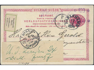 Sweden. Postal stationery, Single postcard, Facit bKe13, Postcard 10 öre sent from …