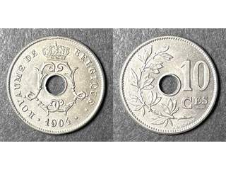 Belgien Leopold II (1865-1909) 10 centimes 1904, AU/UNC Fransk text