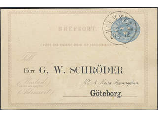 Sweden. Postal stationery, Single postcard, Facit bKe1AIA, "Schröder" card with …