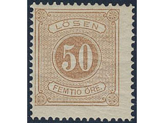 Sweden, Sverige, Sverige, Sverige. Postage due Facit L9b ★★, 50 öre orange-brown, perf …