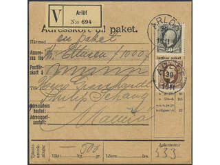 Sweden. Facit 59d, 58d on cover, Oscar II 50 öre olive-grey and 30 öre dark brown on …