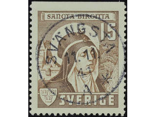 Sweden. Facit 335B used , 1941 St Bridget 15 öre brown, perf at three sides. EXCELLENT …