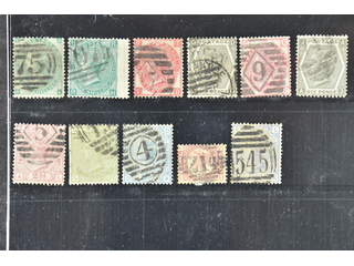 Britain. Used 1862–1880. All different, e.g. Mi 22a, 27-28, 39, 41, 44, 47, 48, 51. …