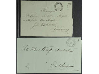 Sweden. E county. SÖDERKÖPING 1836–1838, arc postmark. Type 2 on two covers sent to …