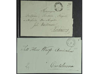 Sweden. E county. SÖDERKÖPING 1836–1838, arc postmark. Type 2 on two covers sent to …