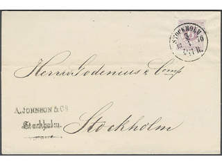 Sweden. Facit 20j on cover, 6 öre lilac on beautiful local cover cancelled STOCKHOLM …