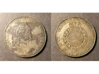Sverige Gustav III (1771-1792) 1 riksdaler 1775, 1+ platsfel by porträttet