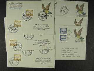 Sweden. Postal stationery, areogram Facit Ae4 , Aerogram 1.10 kr (+20 öre), six usages …
