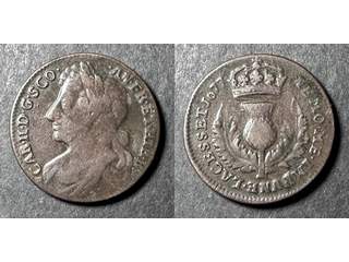 Skottland Charles II (1649-1685) 6 pence 1677, VF