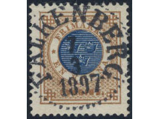 Sweden. Facit 49c used, 1 Krona orange-brown/dark blue on yellowish paper. EXCELLENT …