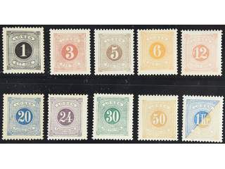 Sweden. Postage due Facit L11–20 ★ , SET perf 13 (10). Very fine set. SEK 885