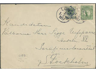 Sweden. Facit 108, 79 cover , 1916 Landstorm I 5+FEM / 5 öre + 5 öre, on cover sent from …
