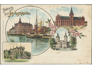 Sweden. Postcard Facit 52 , Gruss Aus. Landskrona, "Helsning från", used card sent from …