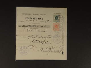 Sweden. Facit 46, 43 cover , 5+20 öre on beautiful money order cancelled with blue …